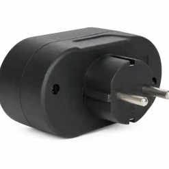 Elektrawebshop Stopcontact Stekker 2 Voudig Zwart Horizontaal Met Randaarde - 226655