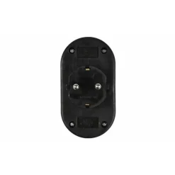 Elektrawebshop Stopcontact Splitter 226659 2 Voudig Zwart Verticaal Met Randaarde