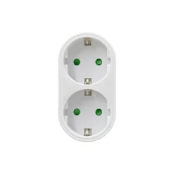 Elektrawebshop 226658 Stopcontact Splitter 2 Voudig Wit Verticaal Met Randaarde