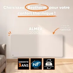 Elektrische Gietijzeren Warmteopslagradiator - Bestherm - + Film - Wandmodel - Wit - Almea