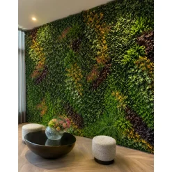 Eleson Sunlit Jungle Bloom Kunsthaag Mospaneel 100x100 Cm