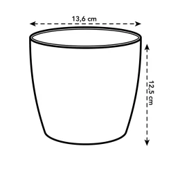 Elho Bloempot Brussels Rond - Kunststof - Zwart - Diam.14xH12,6cm