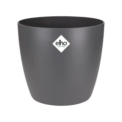 Elho Bloempot Brussels Rond - Kunststof - Zwart - Diam.14xH12,6cm