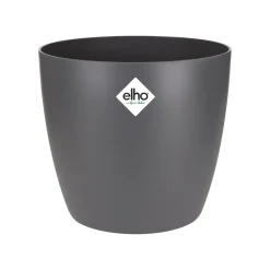 Elho Bloempot Brussels Rond - Kunststof - Zwart - Diam.22xH20,6cm