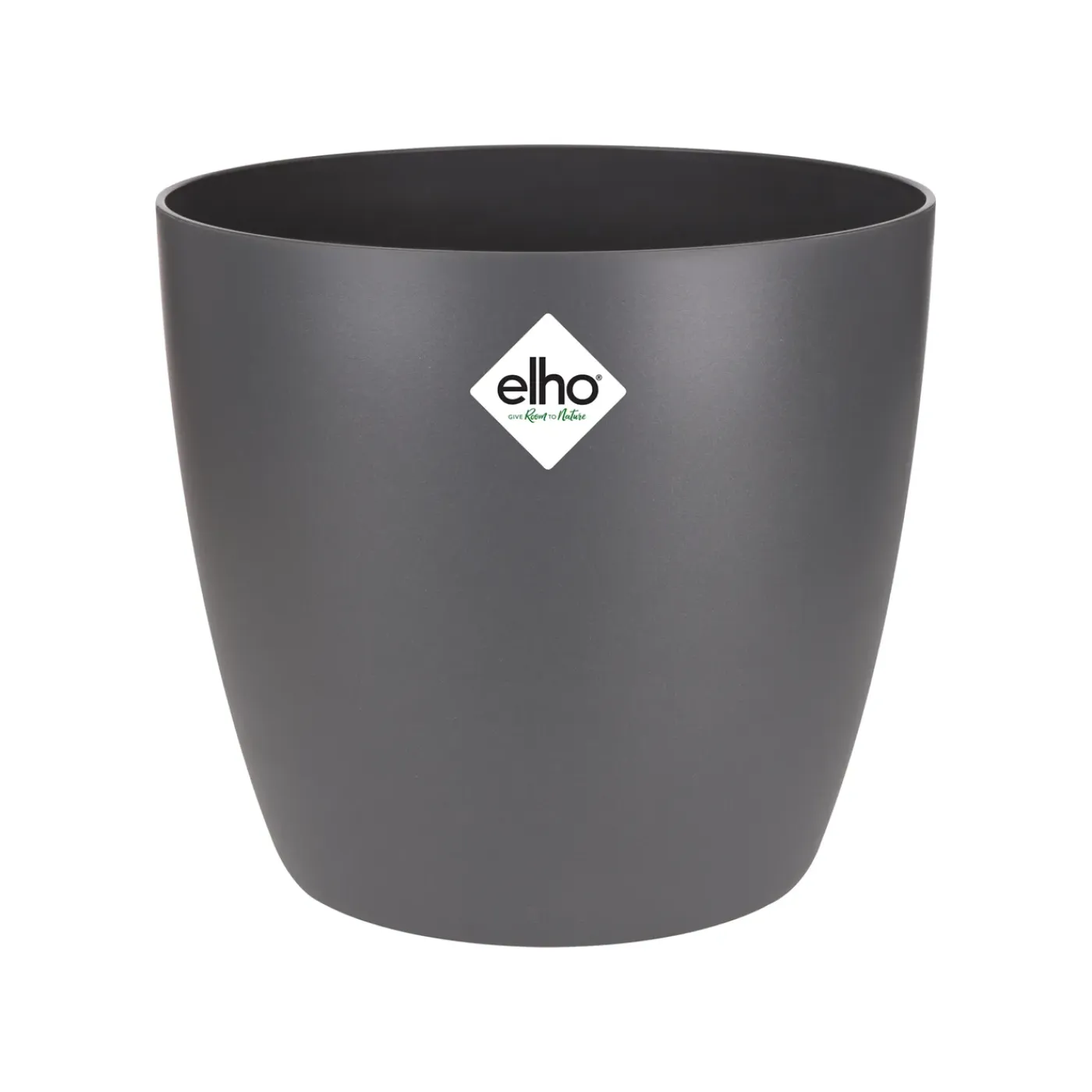 Elho Bloempot Brussels Rond - Kunststof - Zwart - Diam.22xH20,6cm