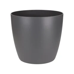 Elho Bloempot Brussels Rond Mini - Kunststof - Zwart - Diam.9,5xH8,7cm
