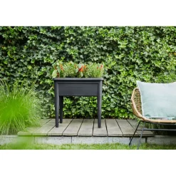 Elho Moestuinbak Green-Basics Super-XXL - Gerecycled-Plastic - Zwart - 56,6x75x22,3cm