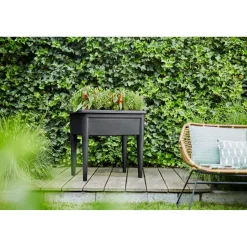 Elho Moestuinbak Green-Basics Super-XXL - Gerecycled-Plastic - Zwart - 56,6x75x22,3cm