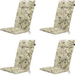 Elisa - Tuinstoelkussen Hoge Rug - Set Van 4