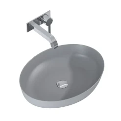 Elita Waskom Badkamer Rika - Keramiek - Ovaal - Lichtgrijs - 52cm