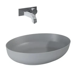 Elita Waskom Badkamer Rika - Keramiek - Ovaal - Lichtgrijs - 52cm