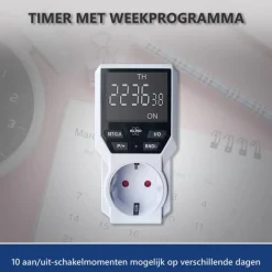 Elro - Ti3000-2 Digitale Klok - Verlicht Lcd-display, 10 Programma's, Voor Binnengebruik - 3600w