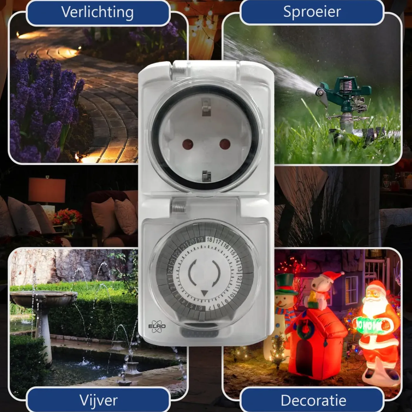 ELRO - To1500 Mechanische Timer - Programmeerbaar In 30 Minuten, Compact En Robuust - 3600w