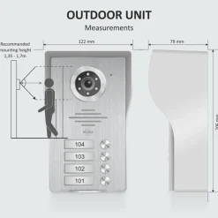 ELRO - Video-intercom - Full Hd-oplossing Voor Gebouwen Met Meerdere Wooneenheden - 4 Units