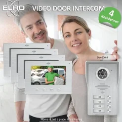 ELRO - Video-intercom - Full Hd-oplossing Voor Gebouwen Met Meerdere Wooneenheden - 4 Units