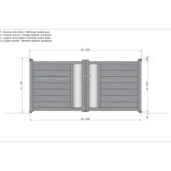 Elsealu Dubbele Draaipoort - Fonte - Aluminium - Antracietgrijs RAL 7016 - 350x162cm