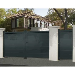 Elsealu Dubbele Draaipoort Nisa - Aluminium - Antracietgrijs RAL 7016 - 350x182cm