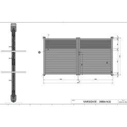 Elsealu Dubbele Draaipoort Varsovie - Aluminium - Antracietgrijs RAL 7016 - 300x163cm