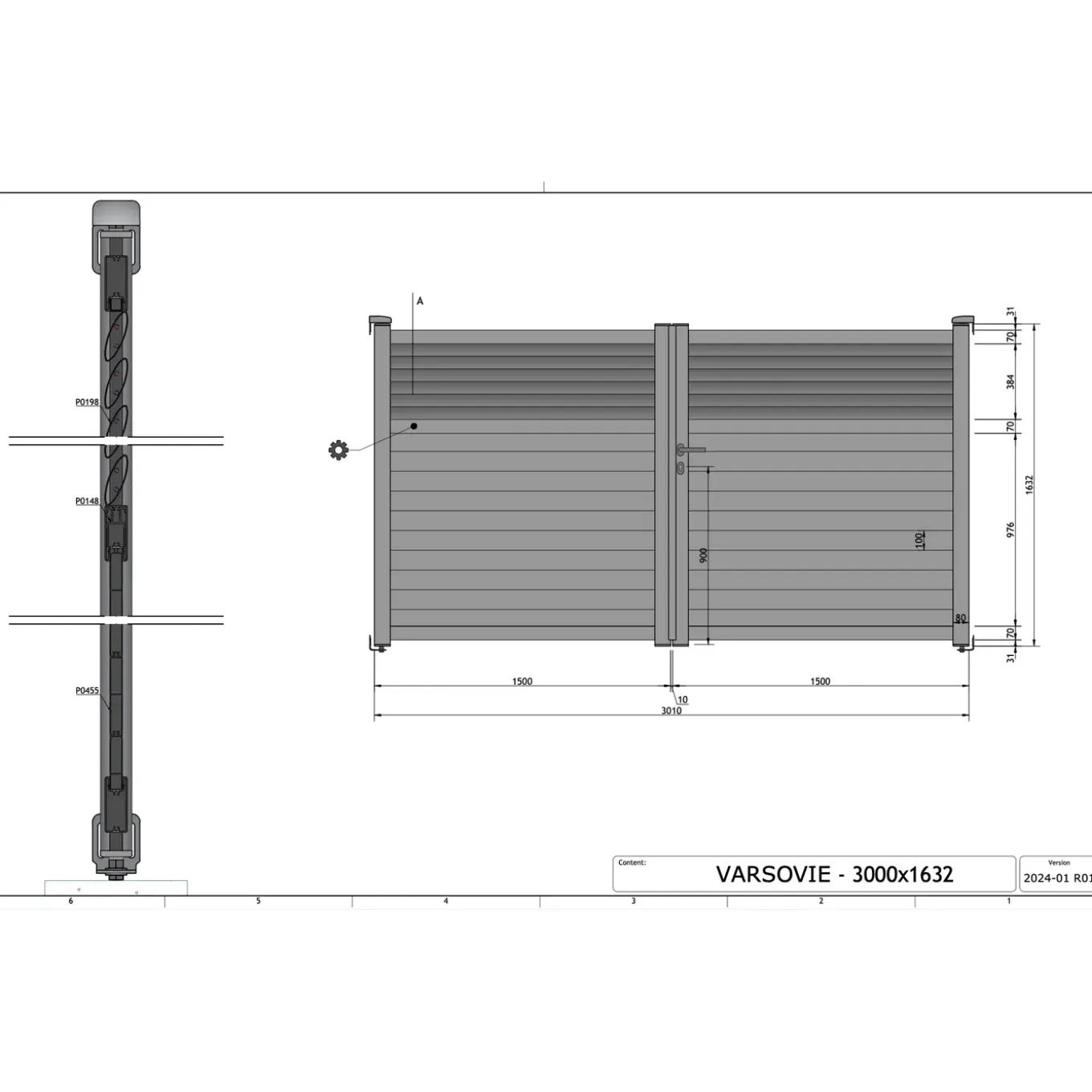 Elsealu Dubbele Draaipoort Varsovie - Aluminium - Antracietgrijs RAL 7016 - 300x163cm