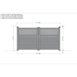 Elsealu Dubbele Draaipoort Vagos - Aluminium - Antracietgrijs RAL 7016 - 300x160cm