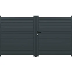 Elsealu Dubbele Draaipoort Vagos - Aluminium - Antracietgrijs RAL 7016 - 300x160cm