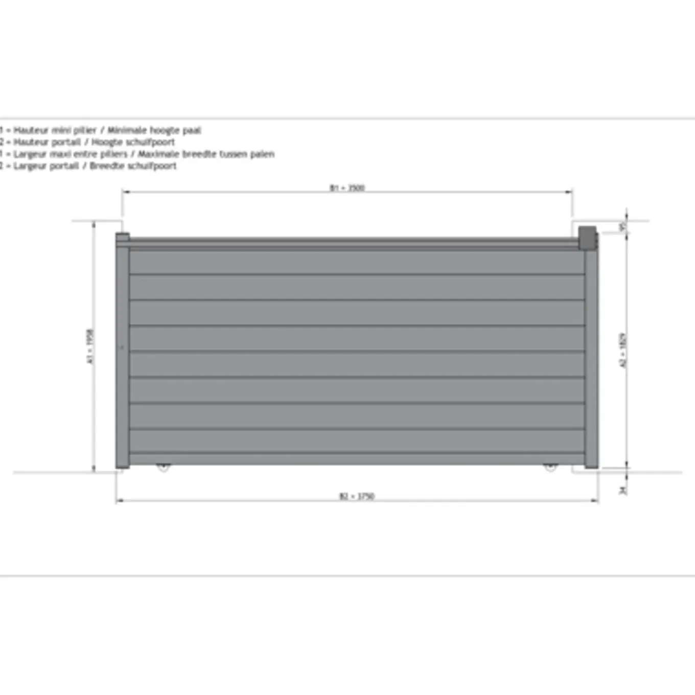 Elsealu Schuifpoort Nisa - Aluminium - Antracietgrijs RAL 7016 - 375x181cm