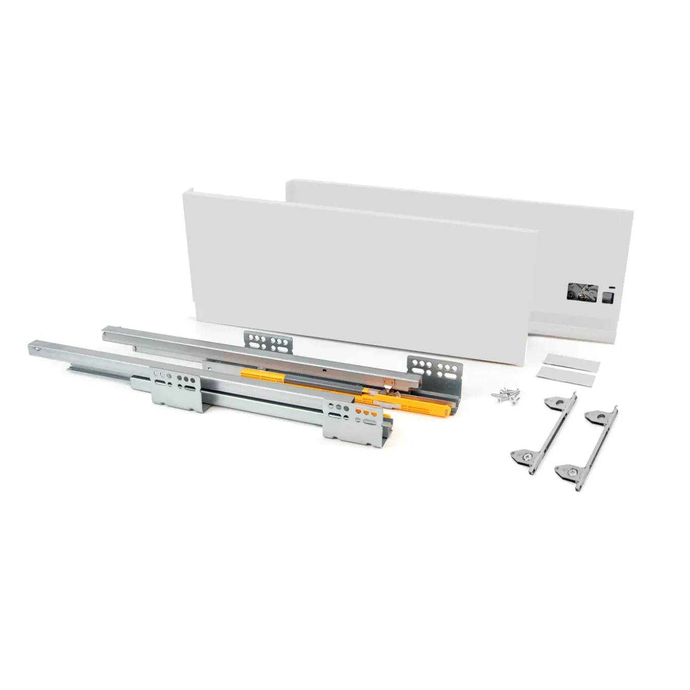 Emuca Concept Buitenste Lade 30kg Hoogte 185mm, Diepte 500mm, Staal, Wit Gelakt