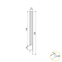 Emuca Concept Buitenste Lade 30kg Hoogte 185mm, Diepte 500mm, Staal, Antracietgrijs