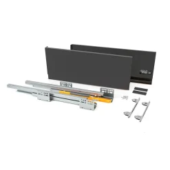 Emuca Concept Buitenste Lade 30kg Hoogte 185mm, Diepte 500mm, Staal, Antracietgrijs