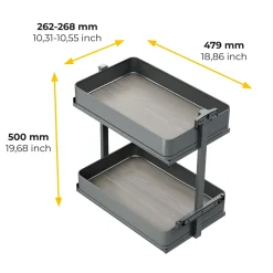 Emuca Harmony Uitschuifbaar Karretje Met Softclose, Module Breedte 300mm Hoogte 700mm, Staal
