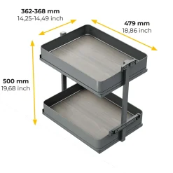 Emuca Harmony Uitschuifbaar Karretje Met Softclose, Module Breedte 400mm Hoogte 700mm, Staal