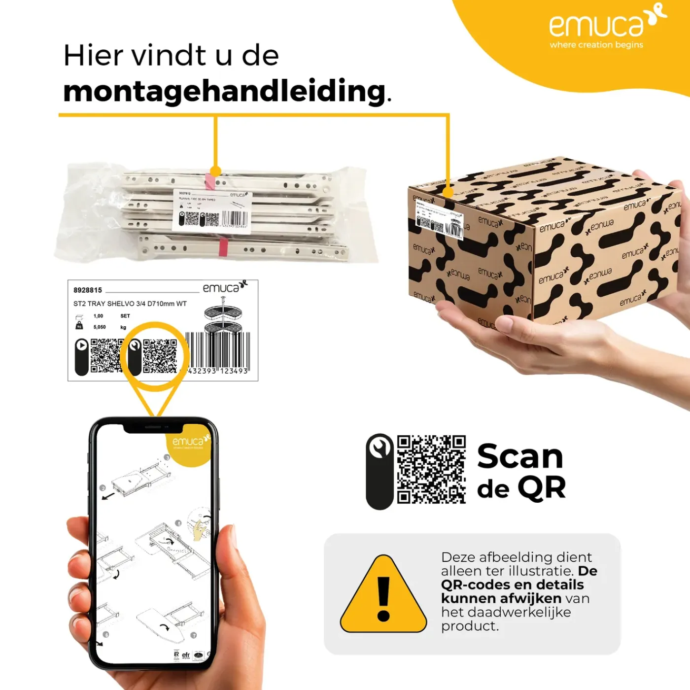 Emuca Harmony Uitschuifbaar Karretje Met Softclose, Module Breedte 400mm Hoogte 700mm, Staal