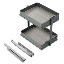 Emuca Harmony Uitschuifbaar Karretje Met Softclose, Module Breedte 400mm Hoogte 700mm, Staal