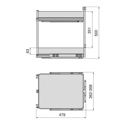 Emuca Harmony Uitschuifbaar Karretje Met Softclose, Module Breedte 400mm Hoogte 700mm, Staal