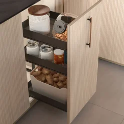 Emuca Harmony Uitschuifbaar Karretje Met Softclose, Module Breedte 400mm Hoogte 800mm, Staal