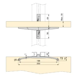 Emuca Kit Van Beugelset Voor 4 Houten Planken En 1 Hangroede Van 1m Lang Zero, Aluminium En Zamak