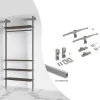 Emuca Kit Van Beugelset Voor 4 Houten Planken En 1 Hangstang Van 1m Lang Zero, Aluminium En Zamak