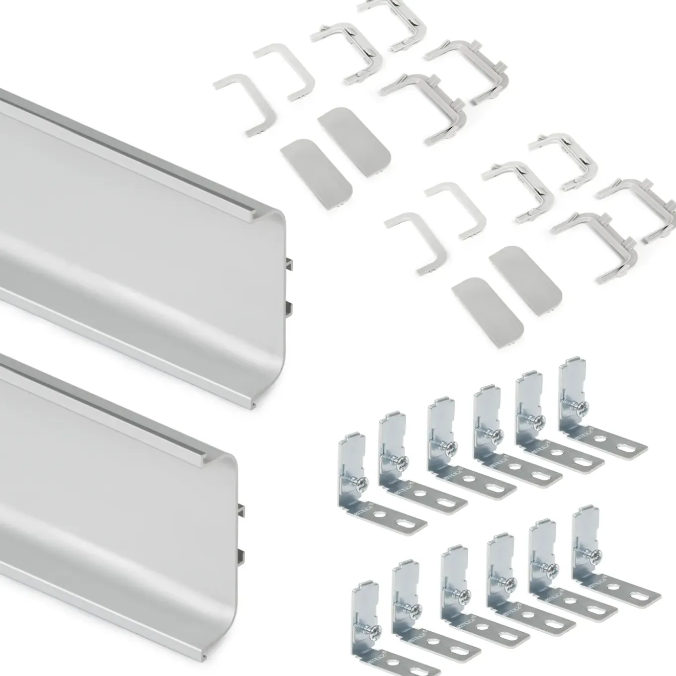 Emuca Kit Van 2 Gola Middenprofielen Voor Keukenmeubelen, Lengte 2,35mm, Met Accessoires