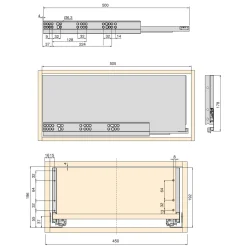 Emuca Kit Van Vertex Keuken- Of Badkamerlade Kit, Hoogte 178mm, Met Legplanken, Module 450mm