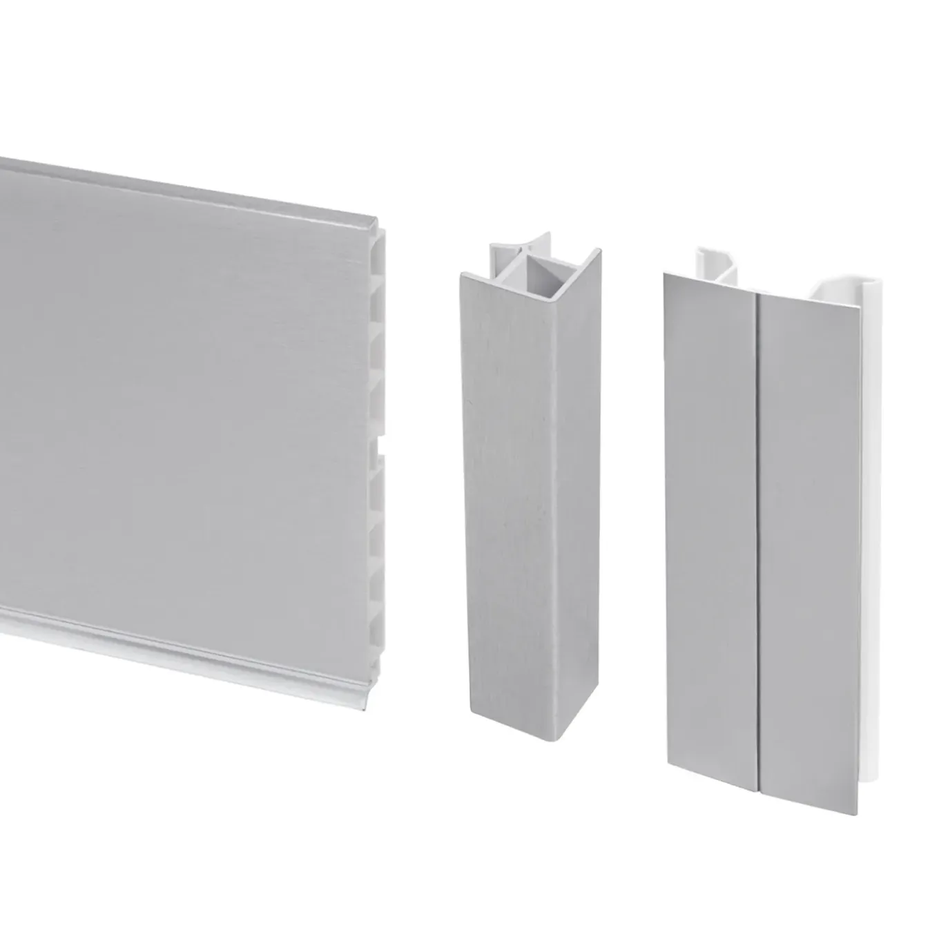 Emuca Lot Van 2 Plasline Keukenplinten Met Verbindingsbeslag, Hoogte 150mm, 2 Staven Lengte 2,35m