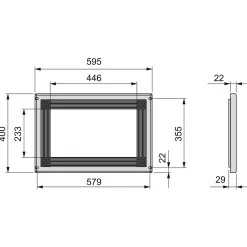 Emuca Magnetron Frame, Voor Inbouw In Keukenblok, Module 600mm, 600x400mm, Plastic