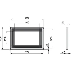 Emuca Magnetron Frame, Voor Inbouw In Keukenblok, Module 600mm, 600x400mm, Plastic, Wit