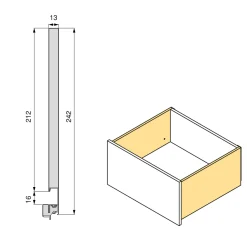 Emuca Outdoor Vertex 3d 60kg Ladehoogte 242mm, Diepte 450mm, Staal, Antracietgrijs