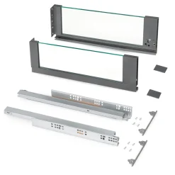 Emuca Outdoor Vertex 40kg Glaszijdige Lade 178mm Hoog, 450mm Diep, Staal En Aluminium En Glas