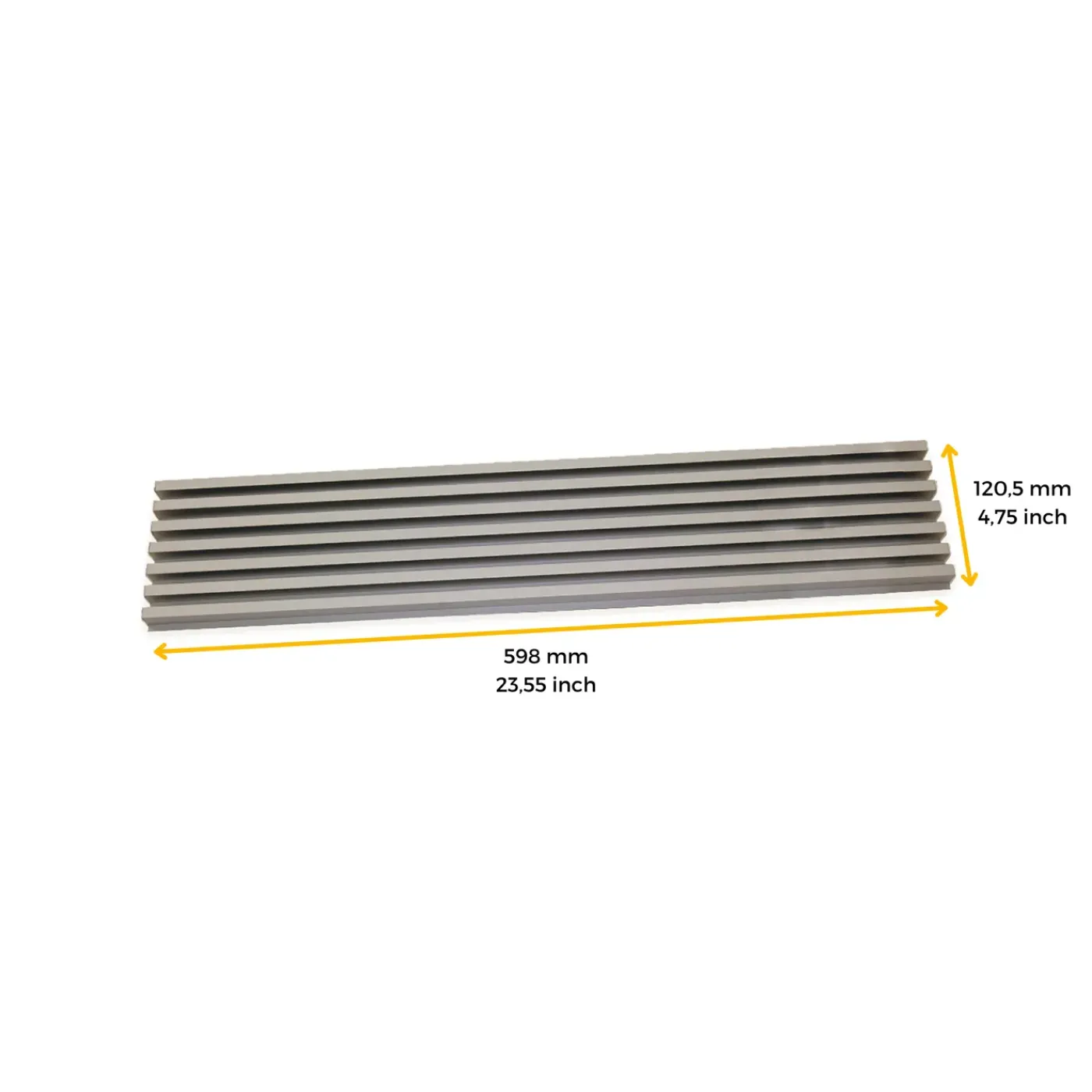 Emuca Ovenventilatierooster, Module 600mm, Plastic En Aluminium, Inox Geanodiseerd