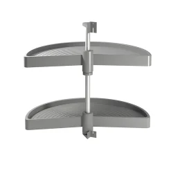 Emuca Set Shelvo 1/2 Luna Draaiplankenset, Voor 800mm Module, Plastic En Aluminium, Grijs