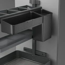 Emuca Uittrekbaar Karretje Met Manden En Accessoires Harmony, Module Breedte 400mm Hoogte 700mm
