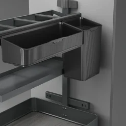 Emuca Uittrekbaar Karretje Met Manden En Accessoires Harmony, Module Breedte 300mm Hoogte 700mm