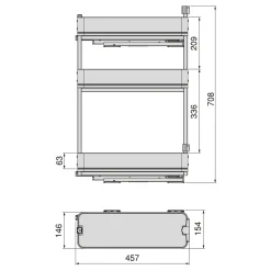 Emuca Uittrekbare Zijflessenhouder Harmony Met Softclose, Module 200 Mm