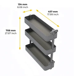 Emuca Uittrekbare Zijflessenhouder Harmony Met Softclose, Module 200 Mm